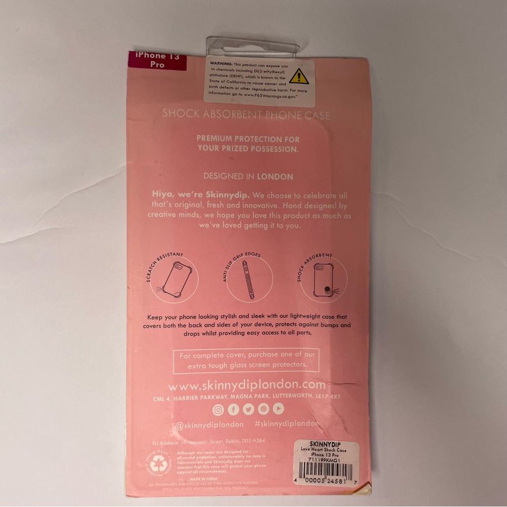 NIB SkinnyDip London Pink Heart iPhone13 Pro Case DropTested Valentine Case - Picture 2 of 3